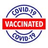 Covid 19 vaccine vector icon badge.